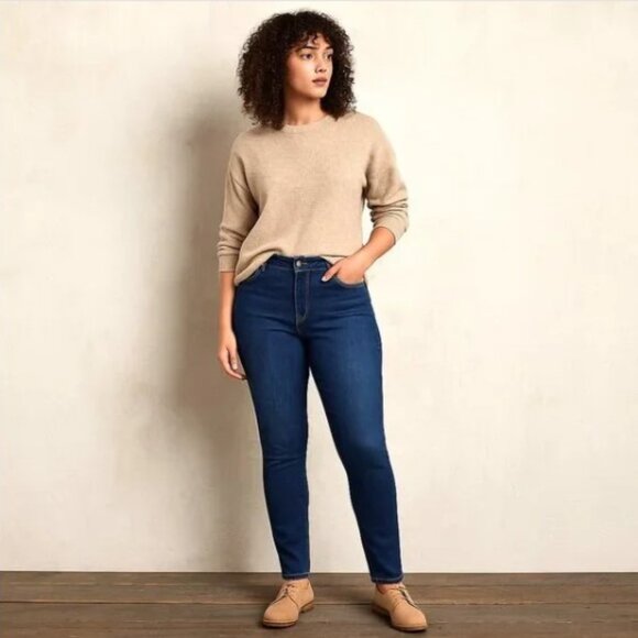 Lane Bryant Dark wash Mid-Rise Super-Stretch Skinny Jeans Size 18L - Picture 14 of 14